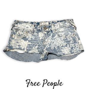 Free People Boho Floral Jean Shorts Size 25